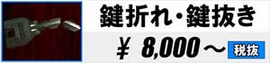 鍵折れ・鍵抜き 8,000円～